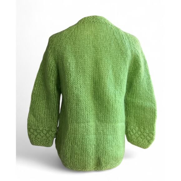 Vintage Macy's Assc Handknit 3/4 Slv Cardigan from Italy Sz 36 - Picture 3 of 5